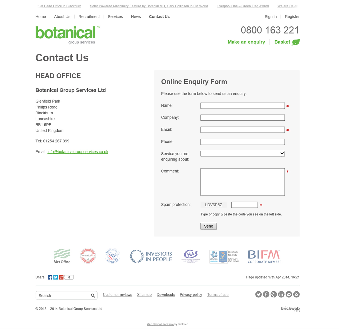 Botanical Group Services (2014) Contact Us