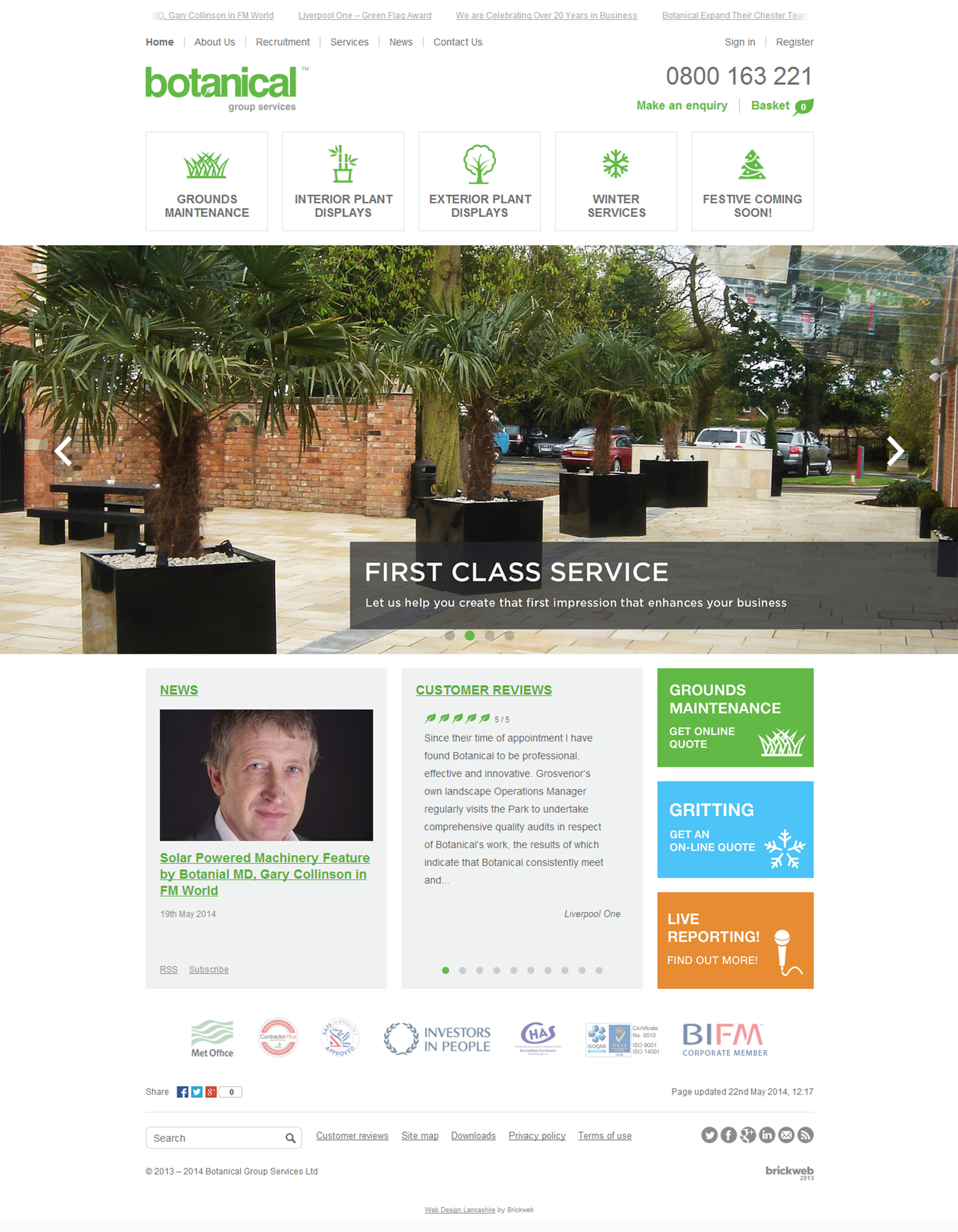Botanical Group Services (2014) Homepage