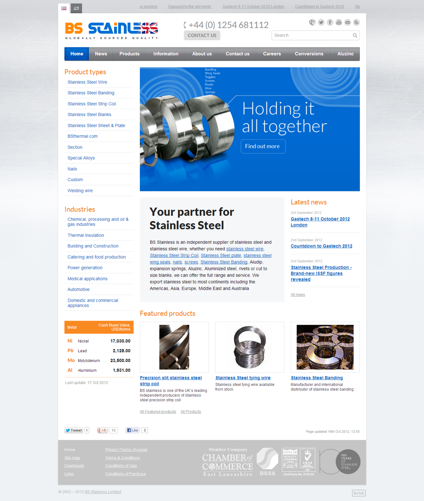 BS Stainless (2012) Homepage