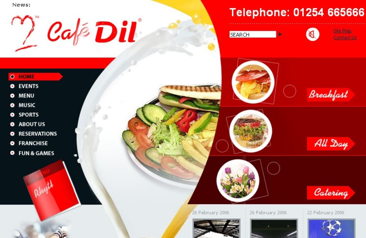 Cafe Dil Homepage header