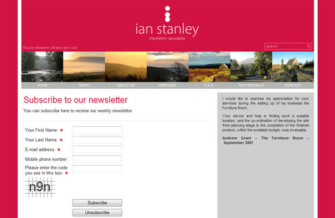 Ian Stanley Property Advisers Form:- Subscribe to our newsletter