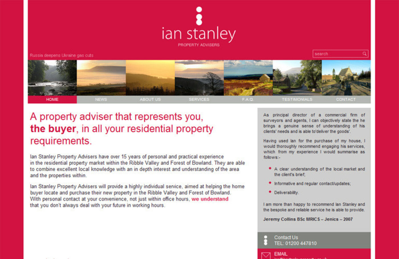 Ian Stanley Property Advisers Homepage header