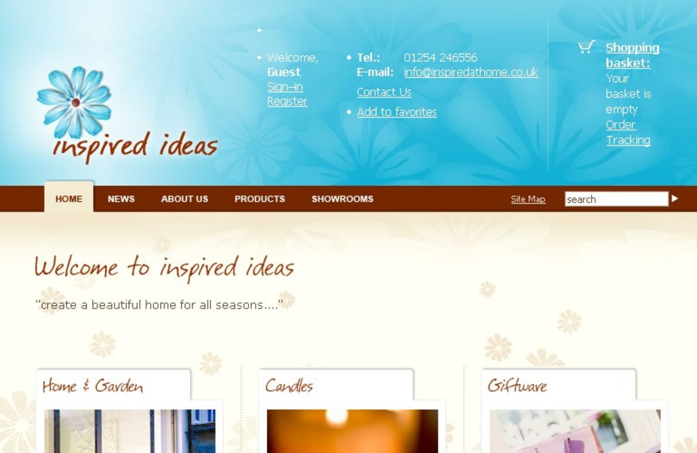 Inspired at Home Homepage header