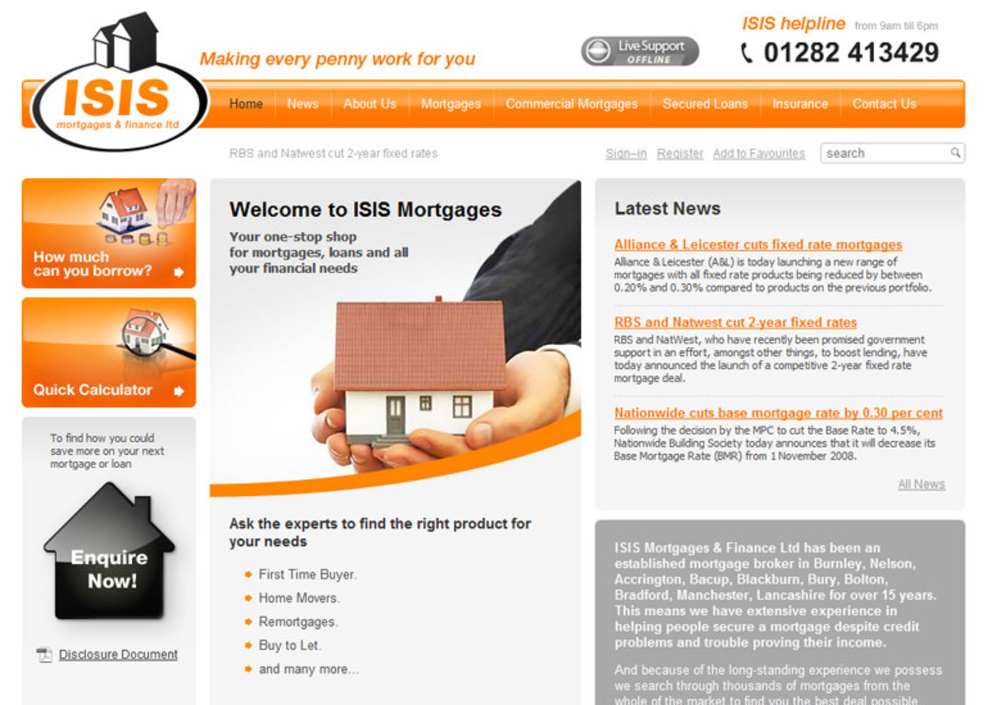 Isis Mortgages & Finance Ltd Homepage header