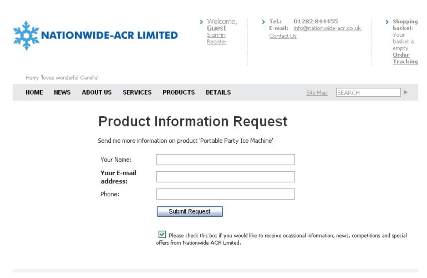 Nationwide ACR Limited Product information request