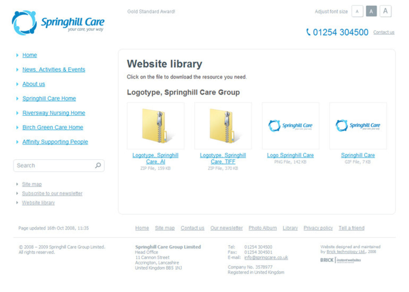 Springhill Care Website library